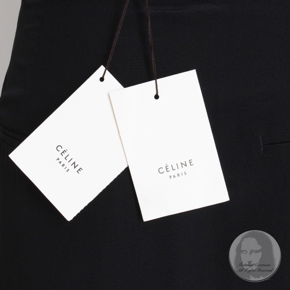 Celine Paris Silk Skirt Button Front Patch Pocket Phoebe Philo Black NWT Size 38 - Picture 7 of 9